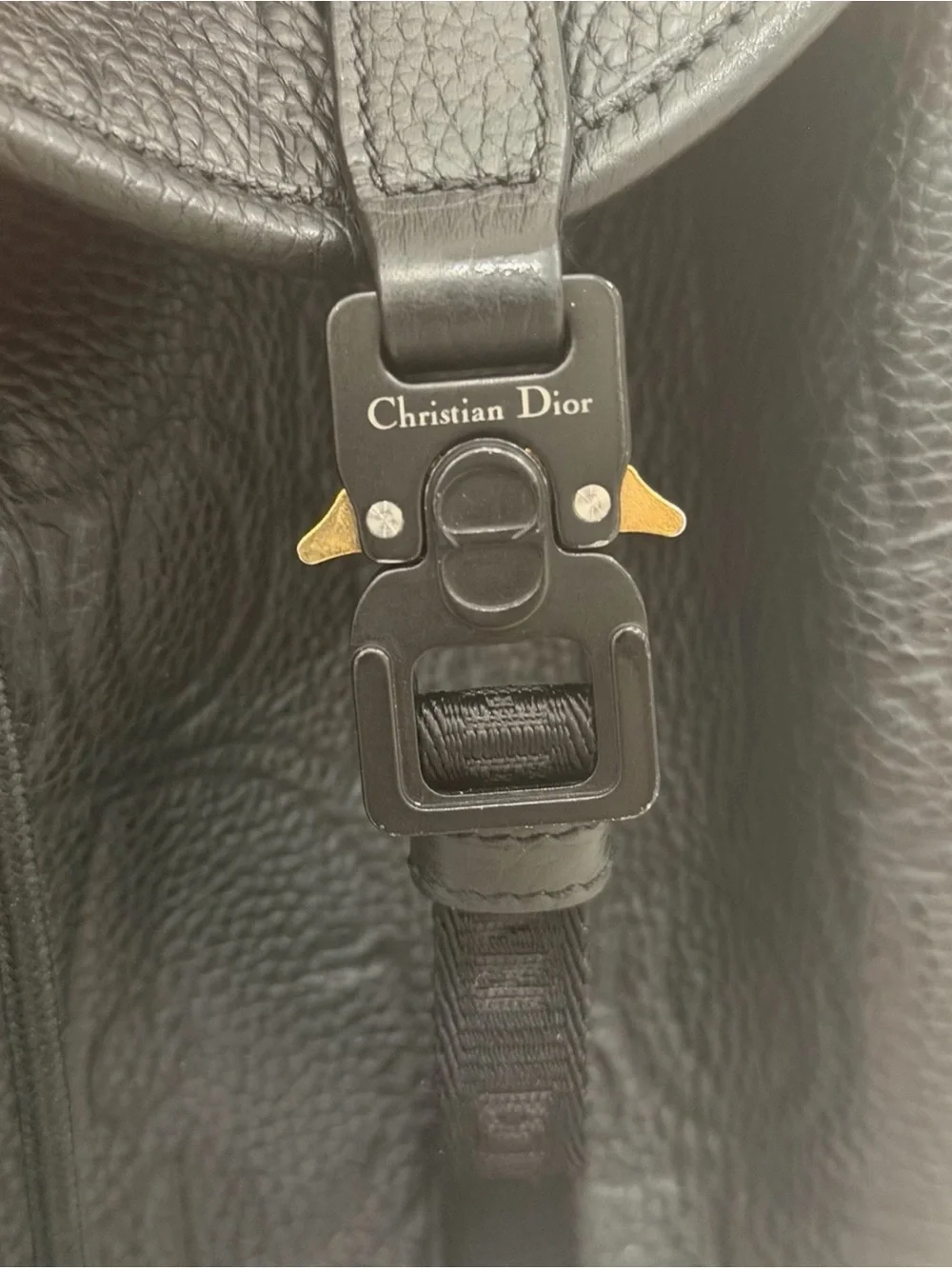 Dior Hit the Road Black Embossed Leather Men's Backpack